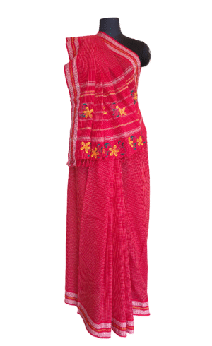 Designer kunbi red saree (Variant 1)