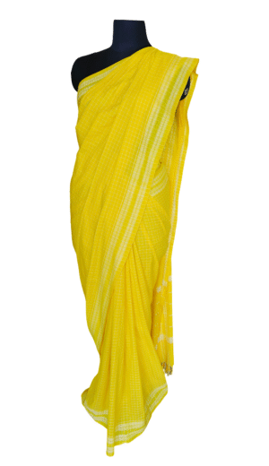 Yellow kunbi saree