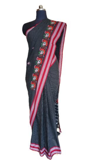 Designer kunbi black saree (Variant 2)