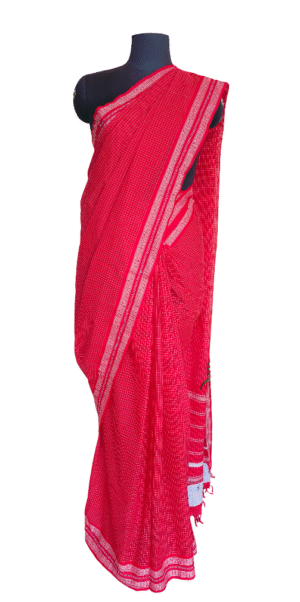 Designer kunbi red saree (Variant 3)