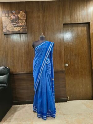 Maheshwari Silk kunbi saree (Royal Blue)