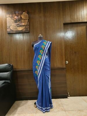 Designer Kunbi blue saree (Variant 1)