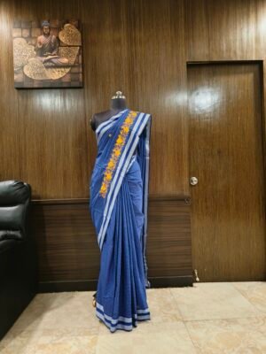 Designer kunbi blue saree (Variant 2)