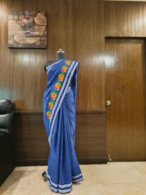 Designer kunbi blue saree (Variant 3)